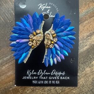 Kylee Dylan Blue Wing Earrings